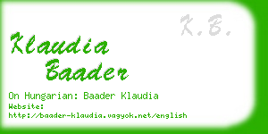 klaudia baader business card
